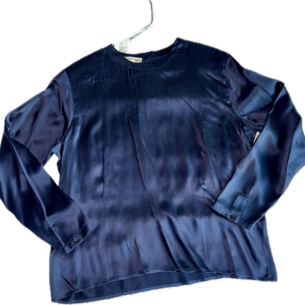 Women’s Navy Satin Blouse